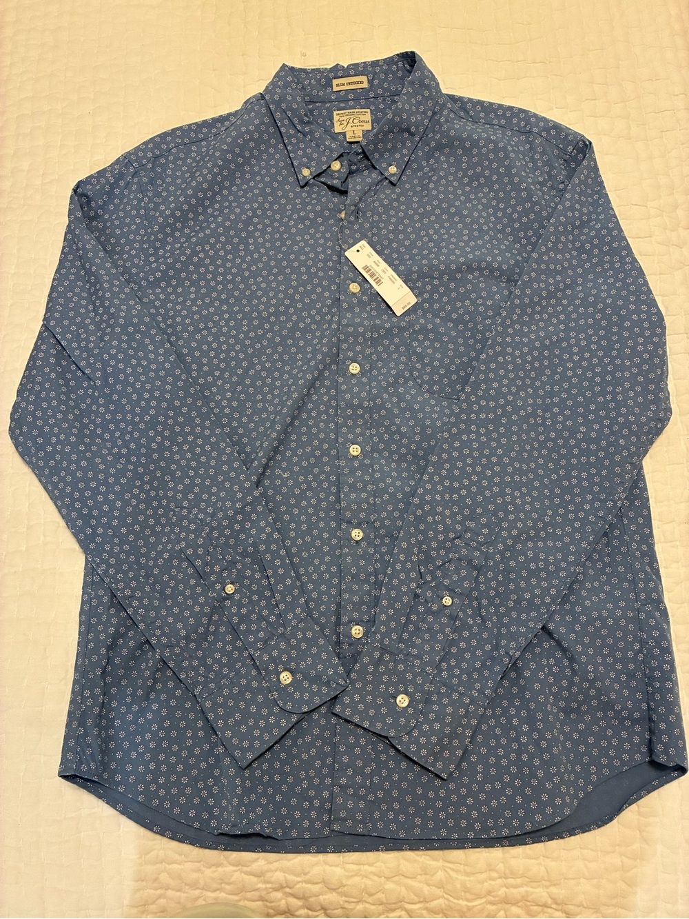 J. Crew Men's Blue Dot-Print Button-Down Shirt